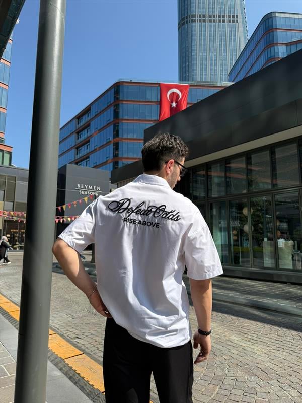 Rıse Above Nakışlı Gömlek - Beyaz