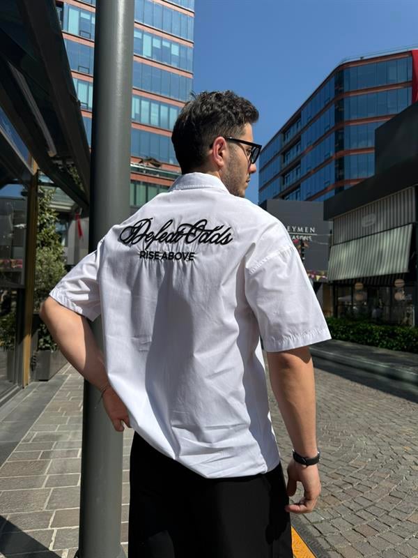 Rıse Above Nakışlı Gömlek - Beyaz