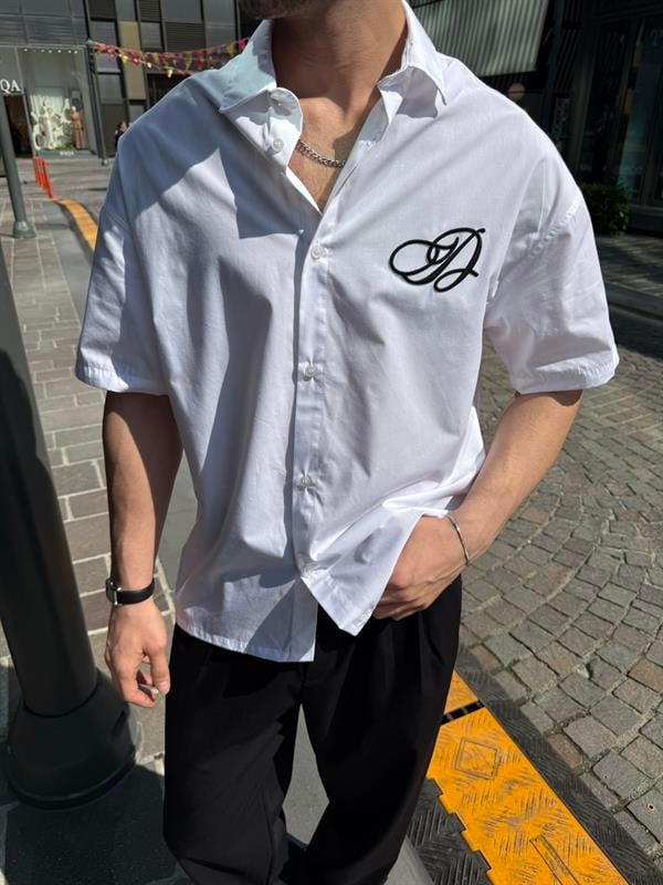 Rıse Above Nakışlı Gömlek - Beyaz