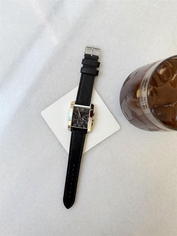 Roma Rakamlı Deri Kordonlu  Kol Saati - Gümüş