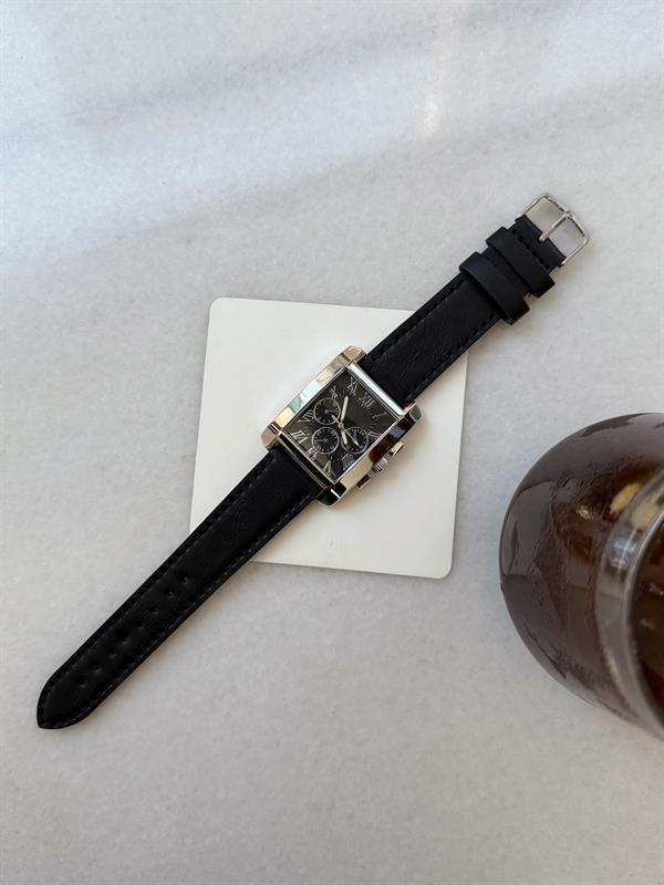 Roma Rakamlı Deri Kordonlu  Kol Saati - Gümüş