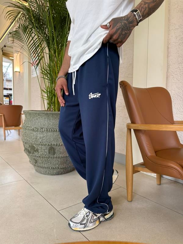 Şerit Detaylı SW Baggy Eşofman - İndigo