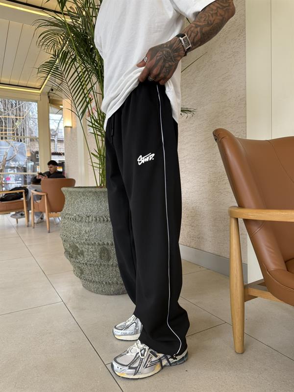 Şerit Detaylı SW Baggy Eşofman - Siyah