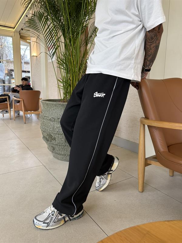 Şerit Detaylı SW Baggy Eşofman - Siyah