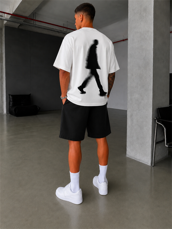 Shdow Wal Baskılı Acid Yıkama T-Shirt