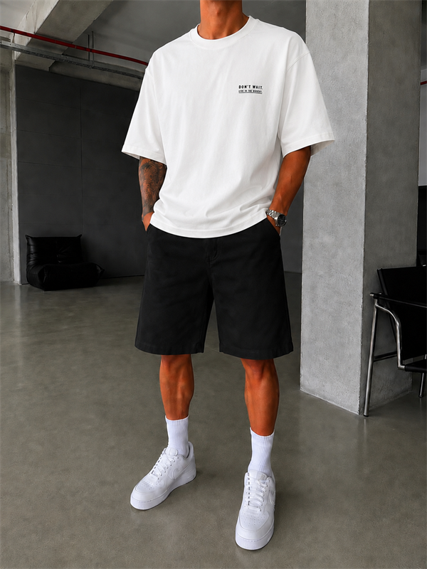 Shdow Wal Baskılı Acid Yıkama T-Shirt