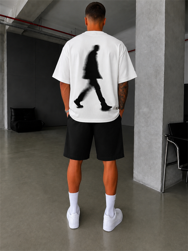 Shdow Wal Baskılı Acid Yıkama T-Shirt