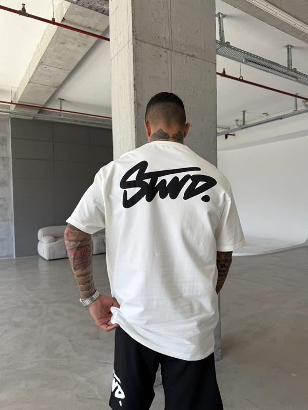 Sırt Baskılı SW T-Shirt - Beyaz