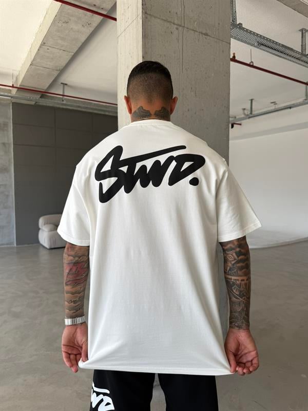 Sırt Baskılı SW T-Shirt - Beyaz