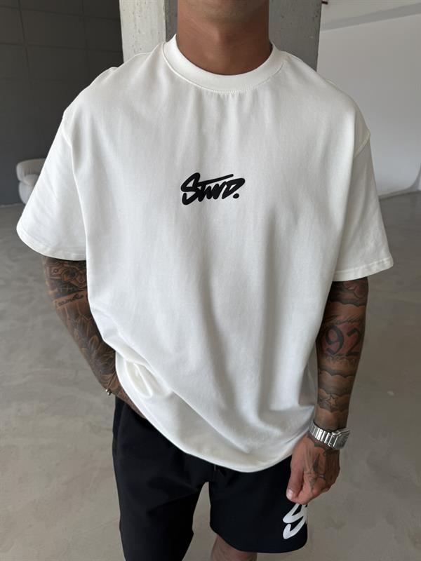 Sırt Baskılı SW T-Shirt - Beyaz
