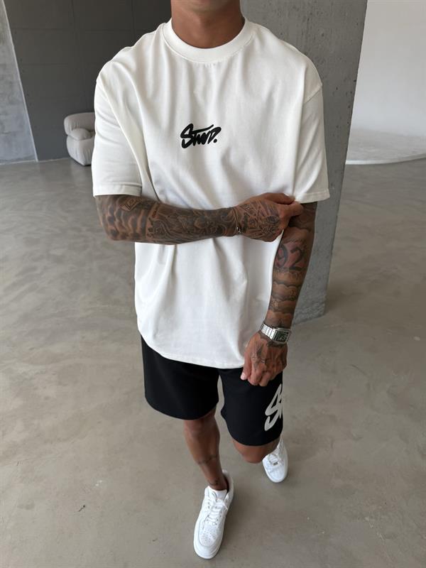 Sırt Baskılı SW T-Shirt - Beyaz