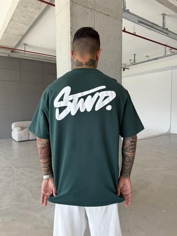 Sırt Baskılı SW T-Shirt - Yeşil