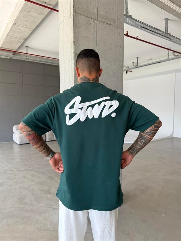 Sırt Baskılı SW T-Shirt - Yeşil