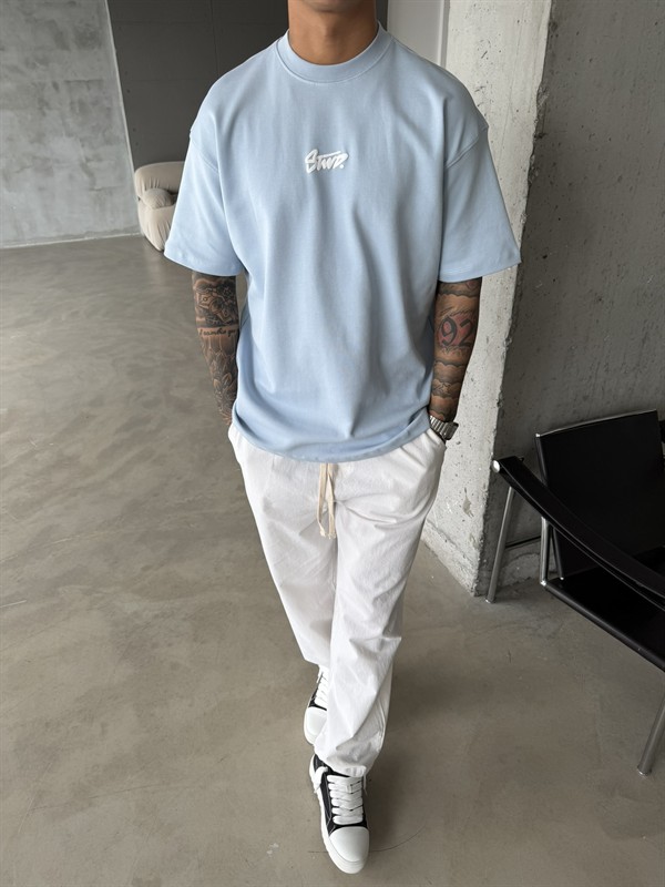 Sırt Baskılı SW T-Shirt - Bebe Mavi