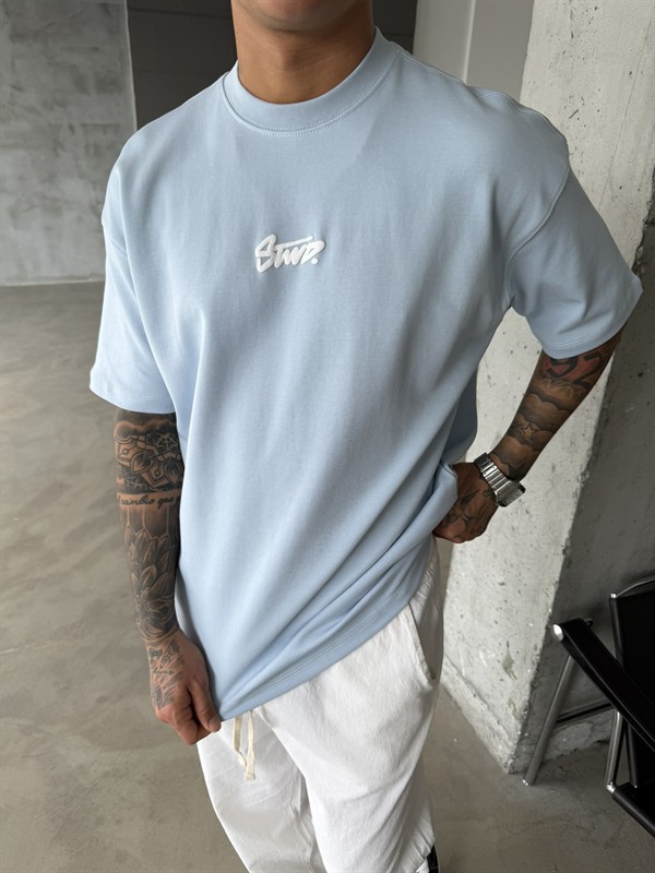 Sırt Baskılı SW T-Shirt - Bebe Mavi