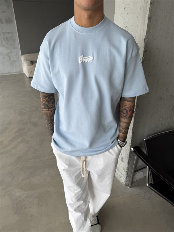 Sırt Baskılı SW T-Shirt - Bebe Mavi