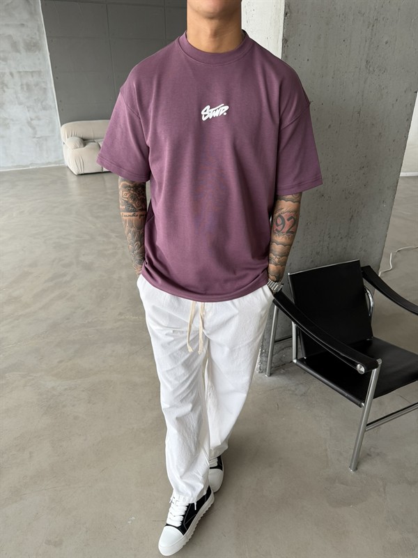 Sırt Baskılı SW T-Shirt - Mürdün