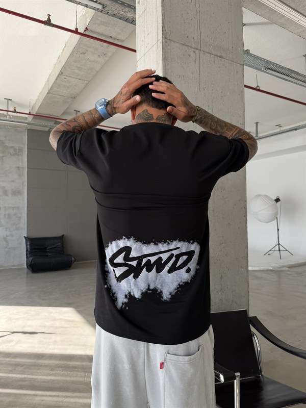 Smoke Signature Oversize T-Shirt - Siyah