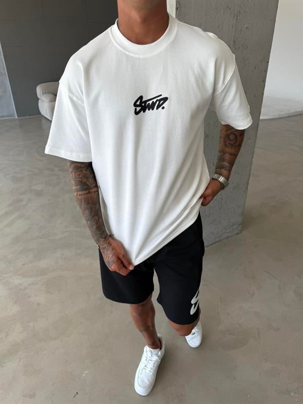 SW Basic Enjeksiyon Baskı T-Shirt - Beyaz