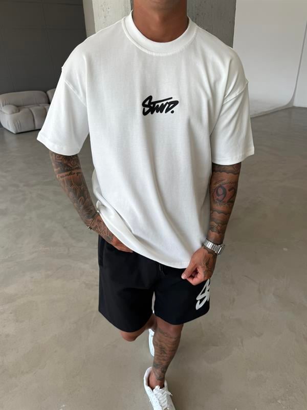 SW Basic Enjeksiyon Baskı T-Shirt - Beyaz