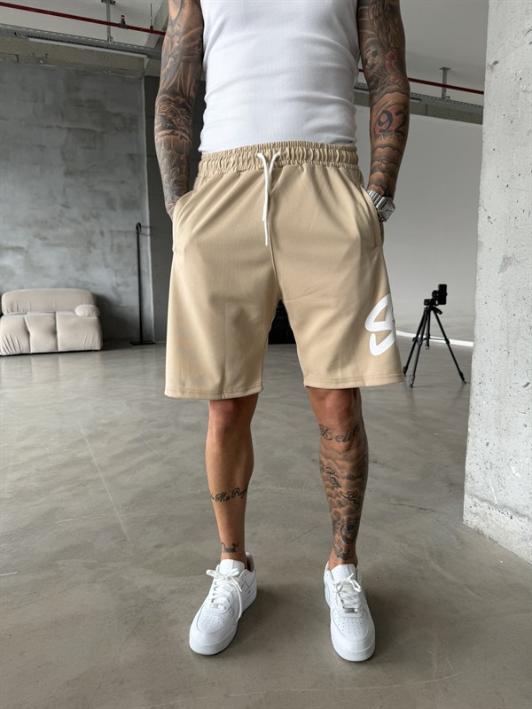 Stwd Büyük Baskı Şort - Bej