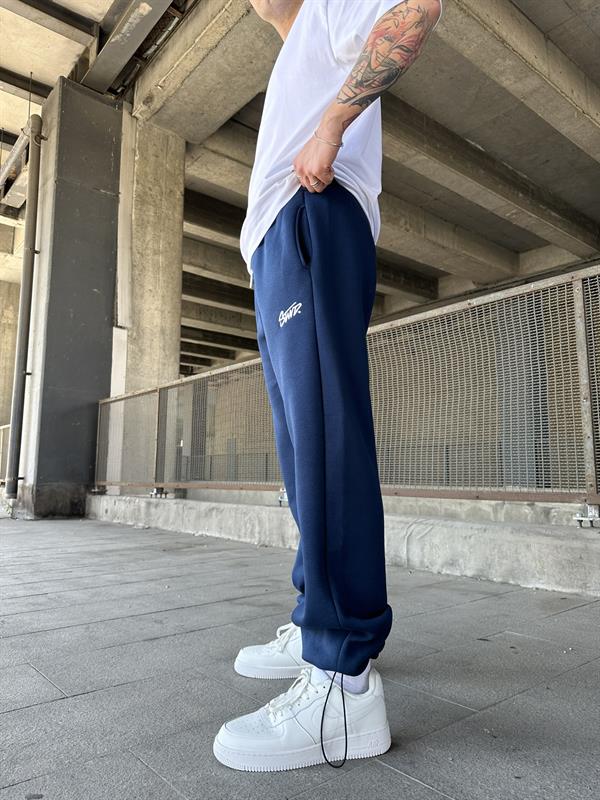 Stwd Nakışlı Stoper Paça Lastikli Eşofman Altı -İndigo Mavi