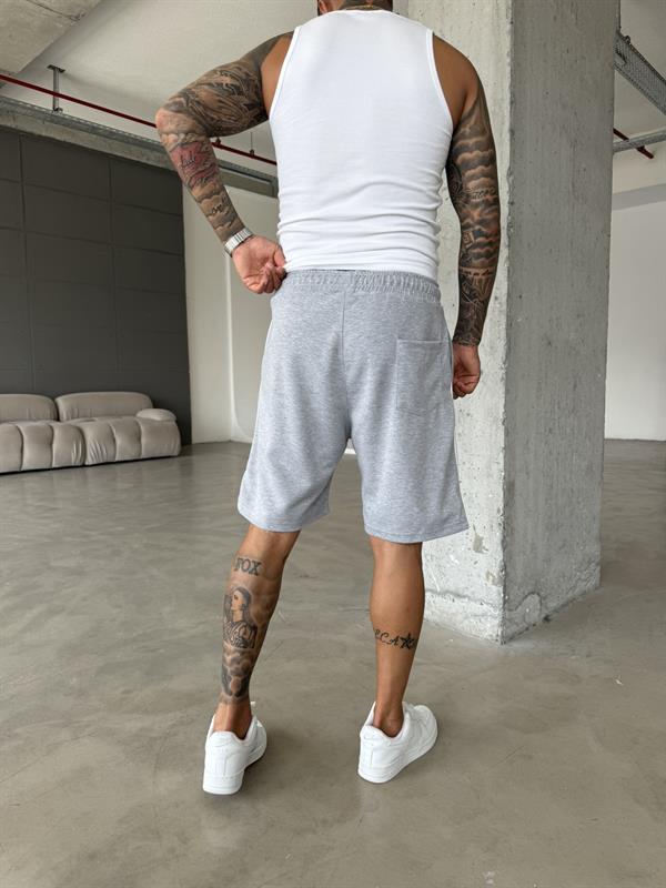 ST Şeritli Şort - Gri