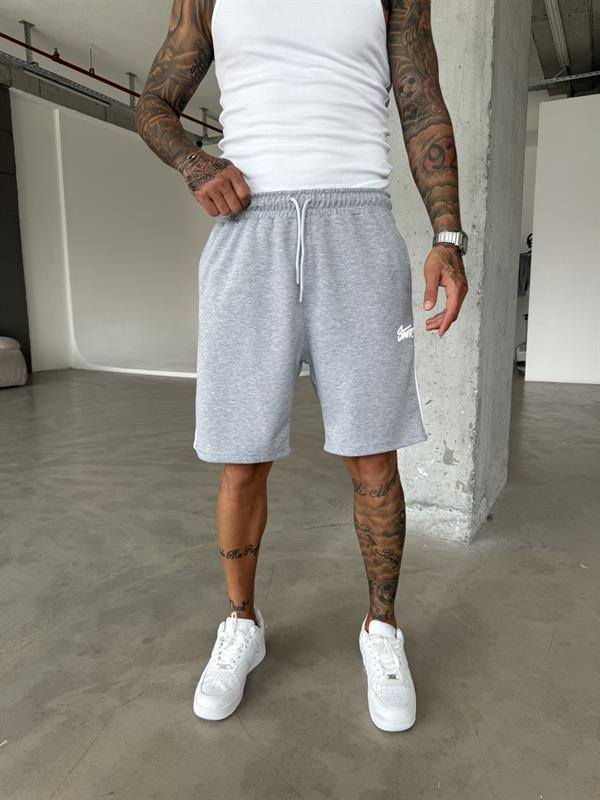 ST Şeritli Şort - Gri