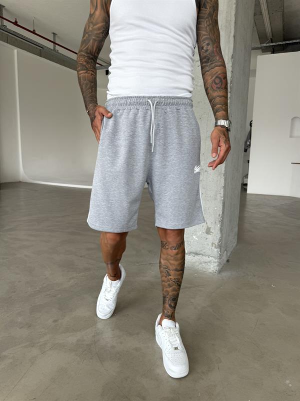 ST Şeritli Şort - Gri