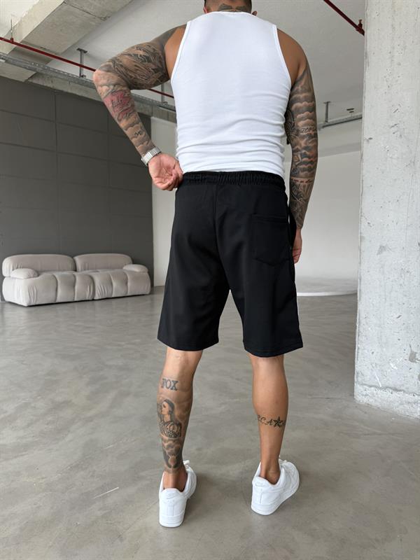 ST Şeritli Şort - Siyah