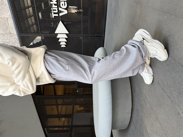 SW Basic Cift Nakış Baggy Eşofman - Gri