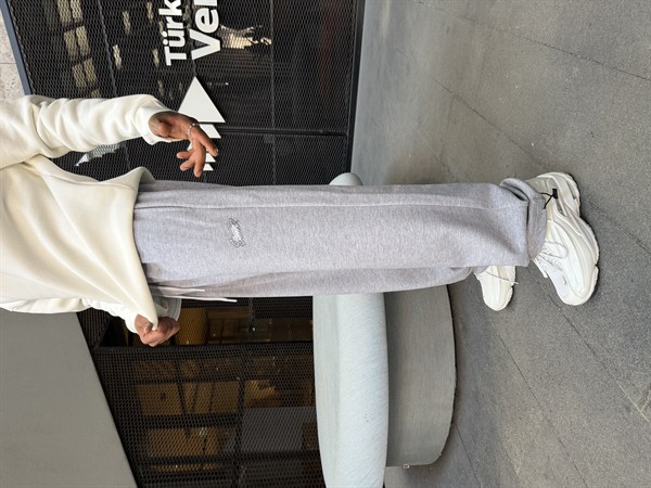 SW Basic Cift Nakış Baggy Eşofman - Gri