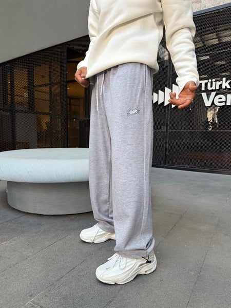 SW Basic Cift Nakış Baggy Eşofman - Gri
