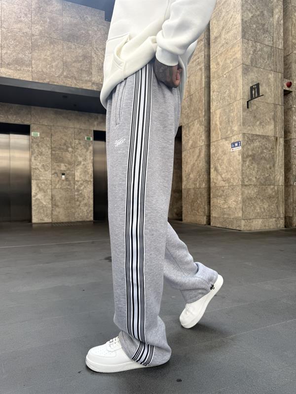 SW Cizgili Baggy Eşofman Altı - Gri