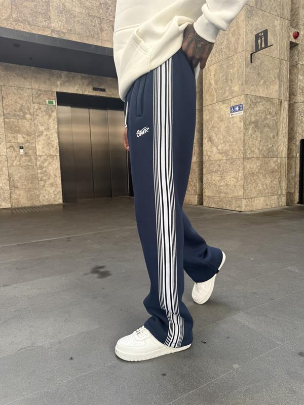 SW Cizgili Baggy Eşofman Altı -İndigo