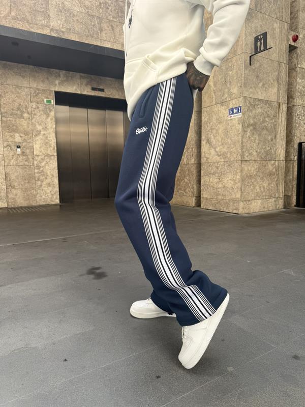 SW Cizgili Baggy Eşofman Altı -İndigo