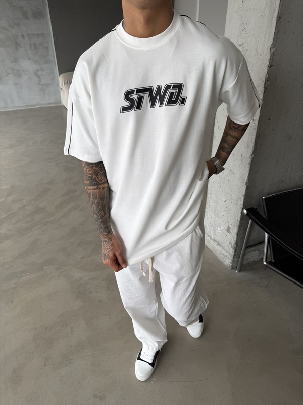 SW Enjeksiyon Baskı T-Shirt - Beyaz