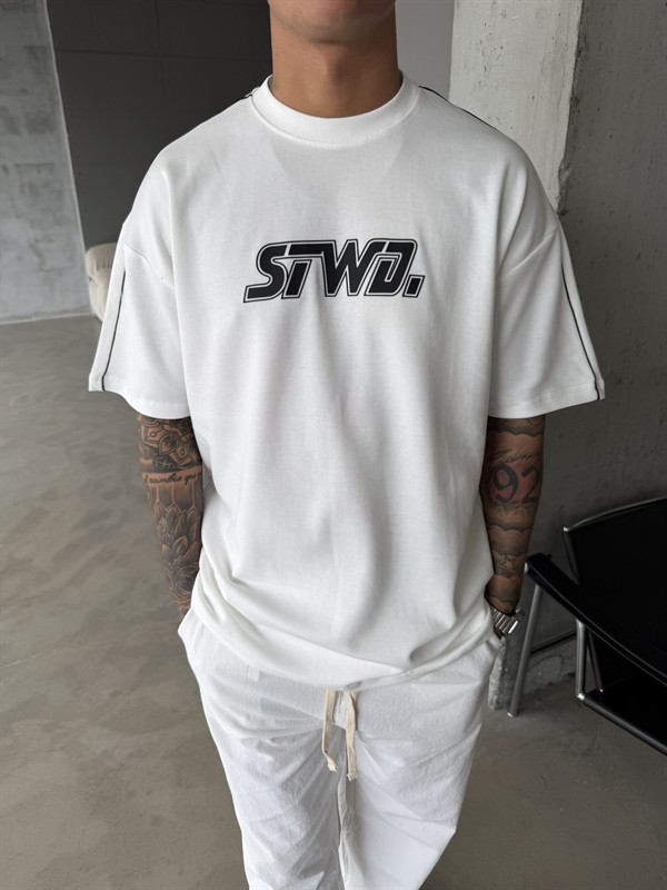 SW Enjeksiyon Baskı T-Shirt - Beyaz