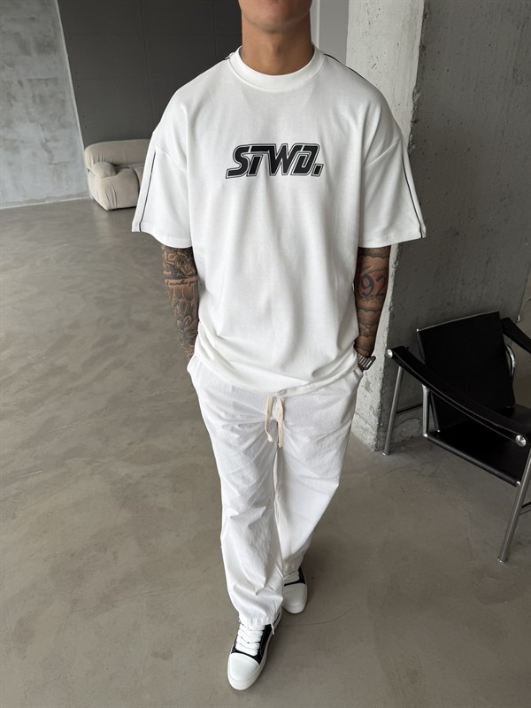 SW Enjeksiyon Baskı T-Shirt - Beyaz