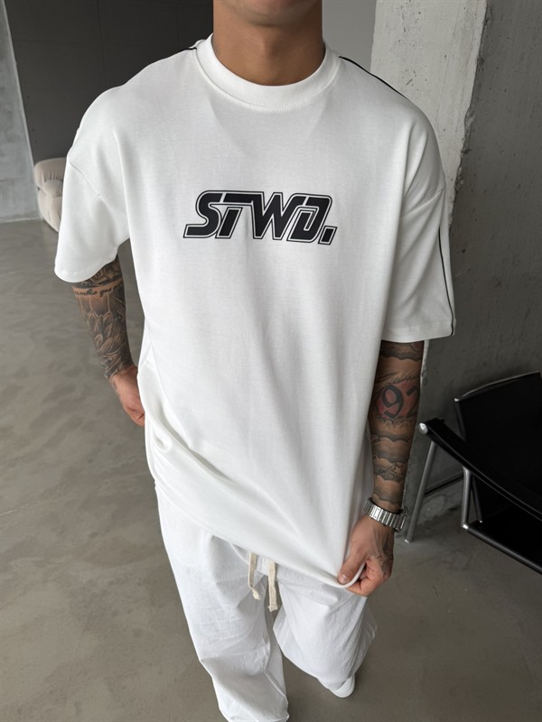 SW Enjeksiyon Baskı T-Shirt - Beyaz