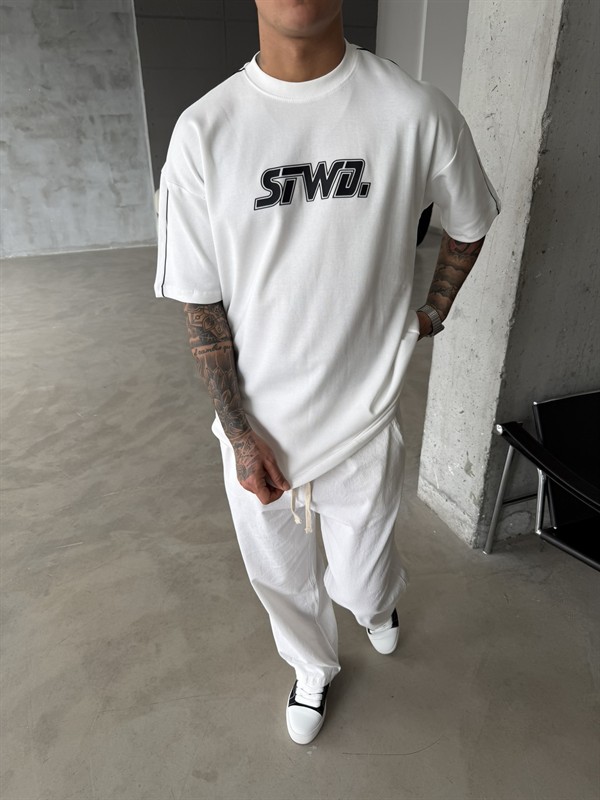 SW Enjeksiyon Baskı T-Shirt - Beyaz