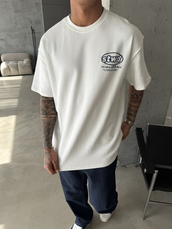 SW Premium Baskılı T-Shirt - Beyaz