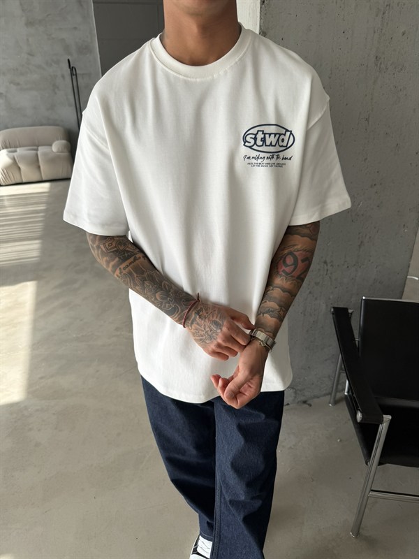 SW Premium Baskılı T-Shirt - Beyaz