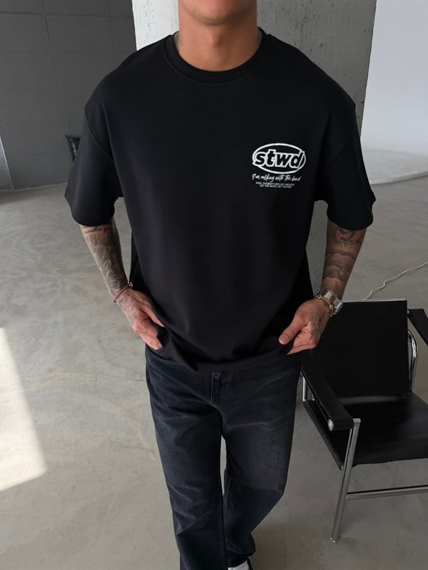 SW Premium Baskılı T-Shirt - Siyah
