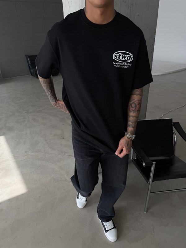 SW Premium Baskılı T-Shirt - Siyah