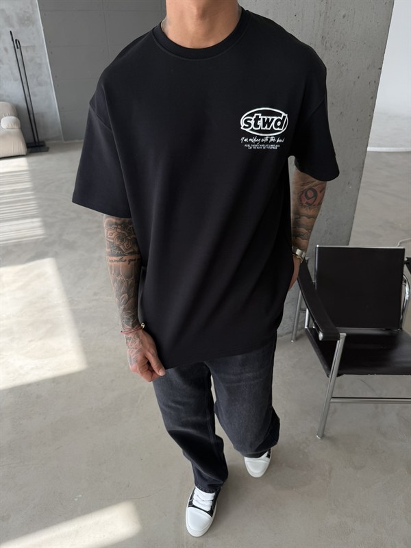 SW Premium Baskılı T-Shirt - Siyah