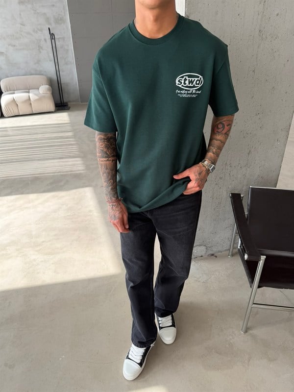 SW Premium Baskılı T-Shirt - Yeşil