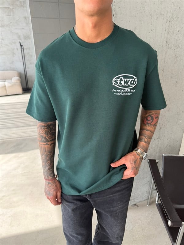 SW Premium Baskılı T-Shirt - Yeşil