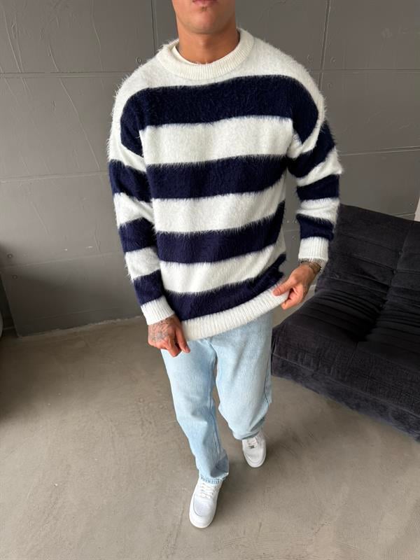 Tüylü Peluş Triko - Lacivert