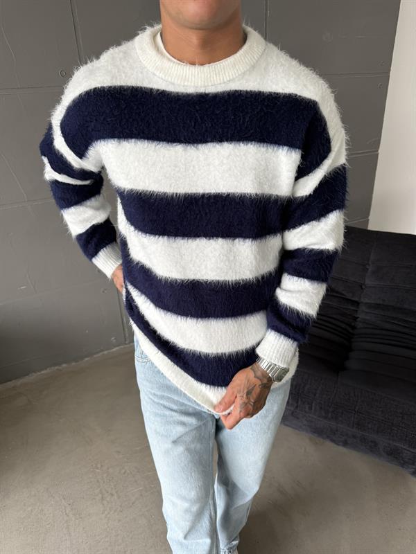 Tüylü Peluş Triko - Lacivert